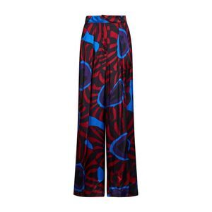 Dries Van Noten Women Red Marbled Clay-Print Twill Pamplona Wide Trousers